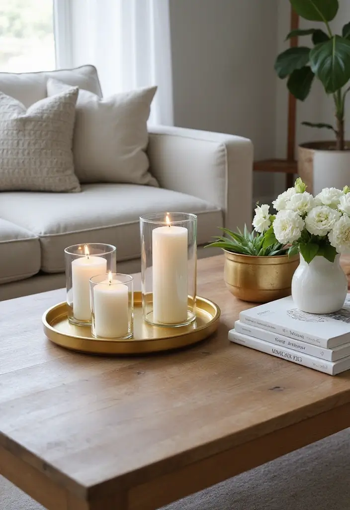 28 Gold Accent Living Room Ideas That Add Shine and Glamour - 6. Gold Decorative Trays