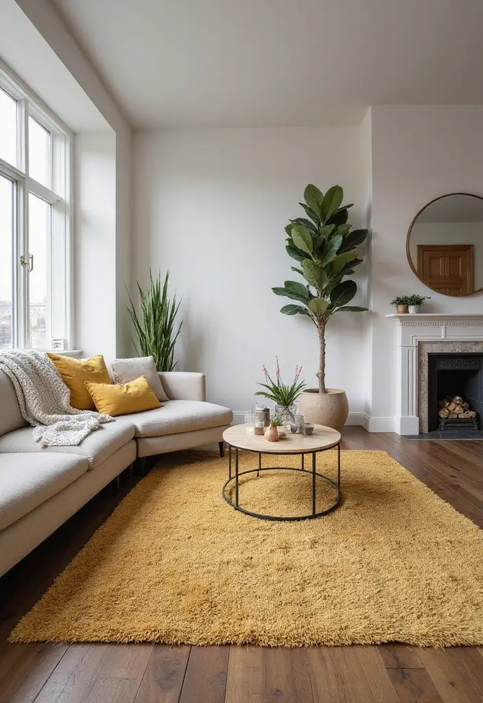 28 Gold Accent Living Room Ideas That Add Shine and Glamour - 9. Gold Area Rugs