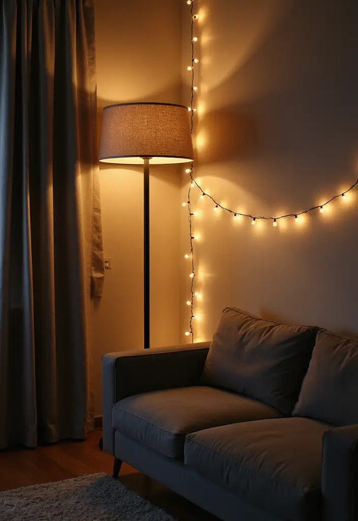 28 Grey Couch Boho Living Room Ideas That Feel Calm and Eclectic - 4. Statement Lighting