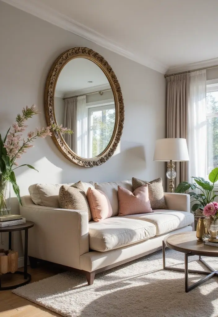 28 Kelly Wearstler Living Room Ideas That Feel Artistic and Glamorous - 24. The Power of Mirrors