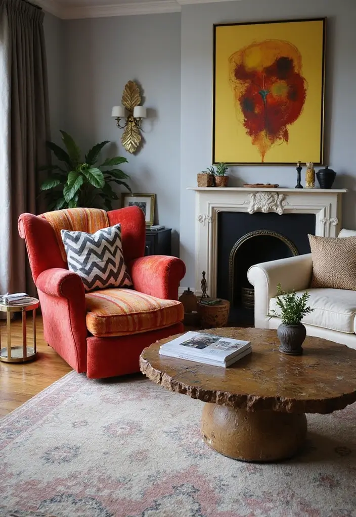 28 Kelly Wearstler Living Room Ideas That Feel Artistic and Glamorous - 3. Statement Furniture Pieces