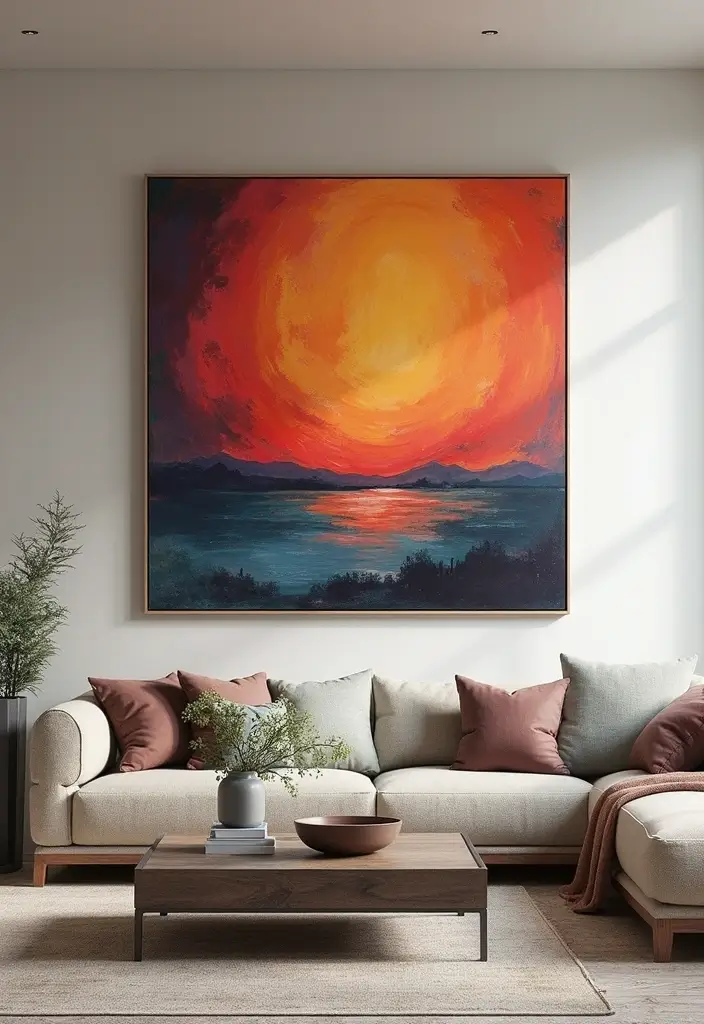 28 Kelly Wearstler Living Room Ideas That Feel Artistic and Glamorous - 9. Bold Artwork as Centerpieces