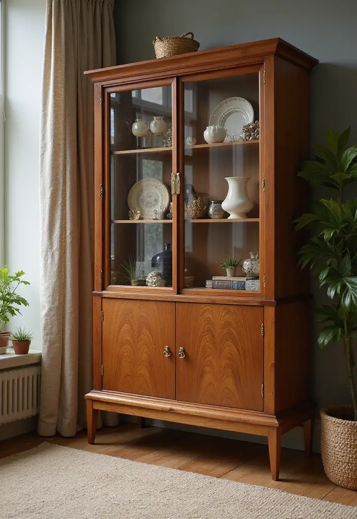 28 Living Room Cabinet Ideas That Add Storage and Style - 12. Elegant Curio Cabinets