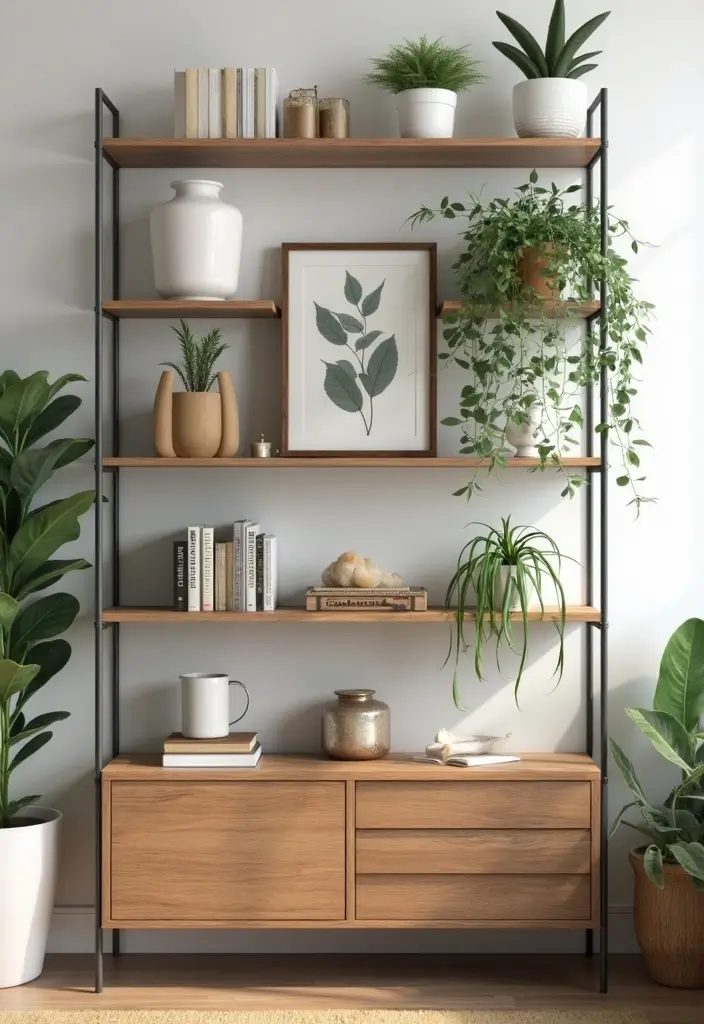 28 Living Room Cabinet Ideas That Add Storage and Style - 3. Open Shelving Units