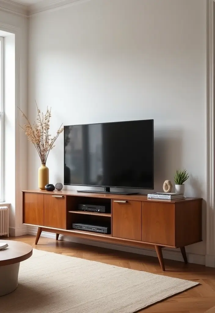 28 Living Room Cabinet Ideas That Add Storage and Style - 5. Media Consoles with Character