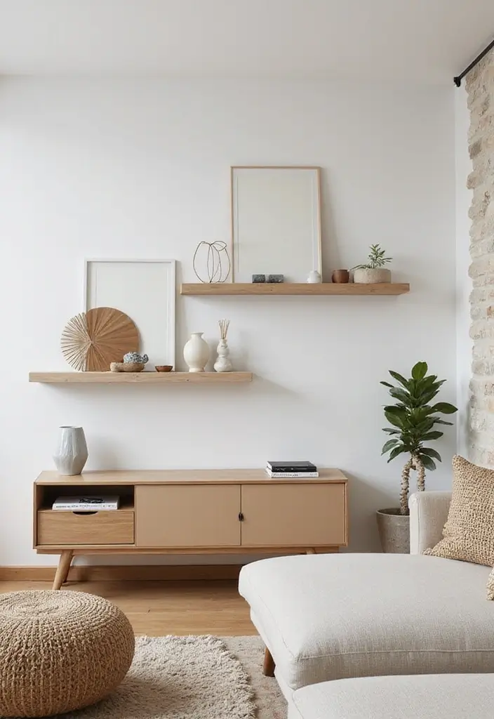 28 Living Room Cabinet Ideas That Add Storage and Style - 9. Minimalistic Floating Cabinets