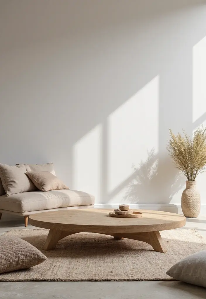 28 Living Room Coffee Table Ideas That Feel Polished and Functional - 12. Low Coffee Table