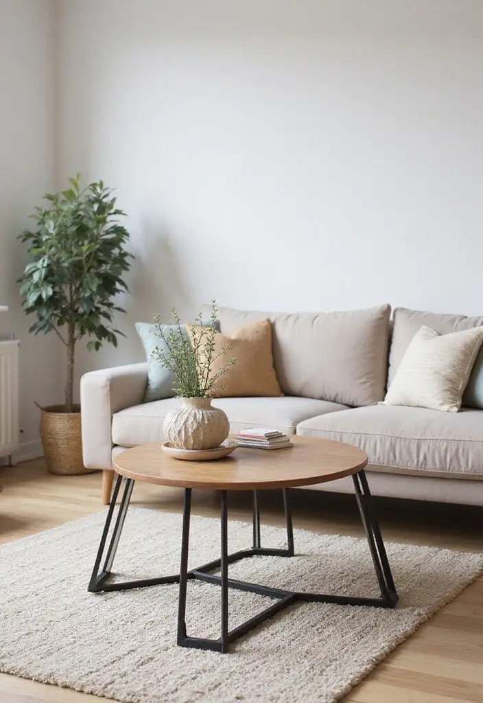 28 Living Room Coffee Table Ideas That Feel Polished and Functional - 19. Stylish Metal Frame Coffee Table