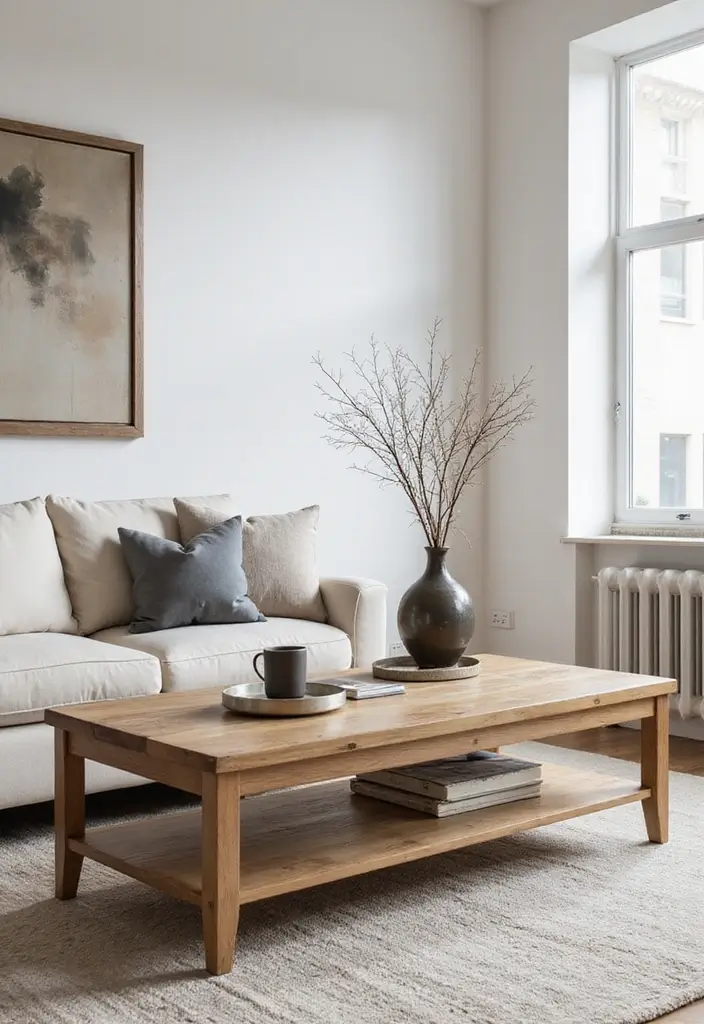 28 Living Room Coffee Table Ideas That Feel Polished and Functional - 28. Classic Rectangular Coffee Table