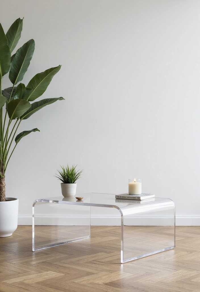 28 Living Room Coffee Table Ideas That Feel Polished and Functional - 9. Acrylic Coffee Table