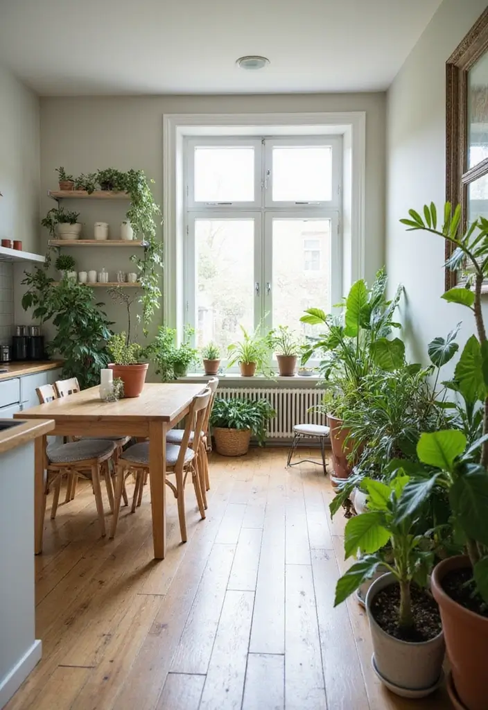 28 Open Kitchen and Living Room Indian Style Ideas That Feel Bright and Welcoming - 17. Indoor Plants