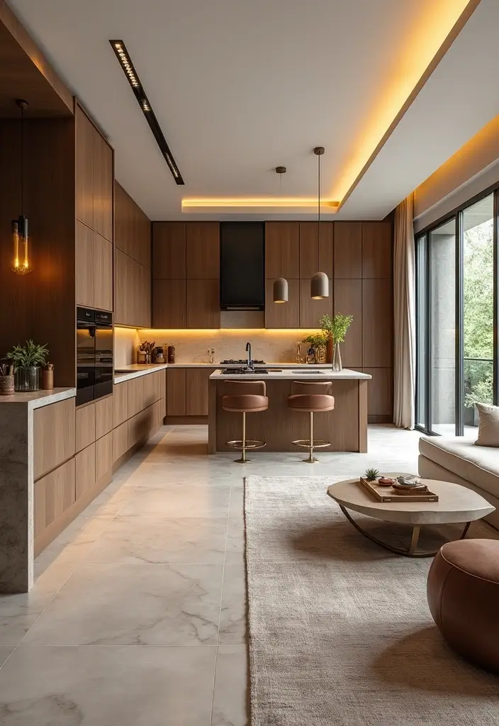 28 Open Kitchen and Living Room Indian Style Ideas That Feel Bright and Welcoming - 22. Custom Cabinetry