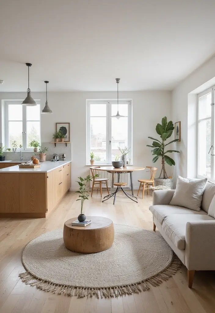 28 Open Kitchen and Living Room Indian Style Ideas That Feel Bright and Welcoming - 25. Embracing Minimalism