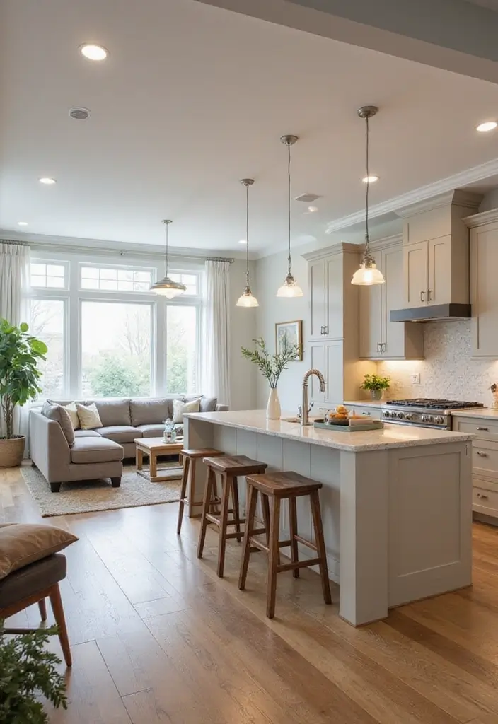 28 Open Kitchen and Living Room Indian Style Ideas That Feel Bright and Welcoming - 27. Thoughtful Layout Planning