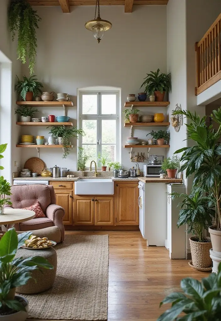 28 Open Kitchen and Living Room Indian Style Ideas That Feel Bright and Welcoming - 5. Open Shelving for Display