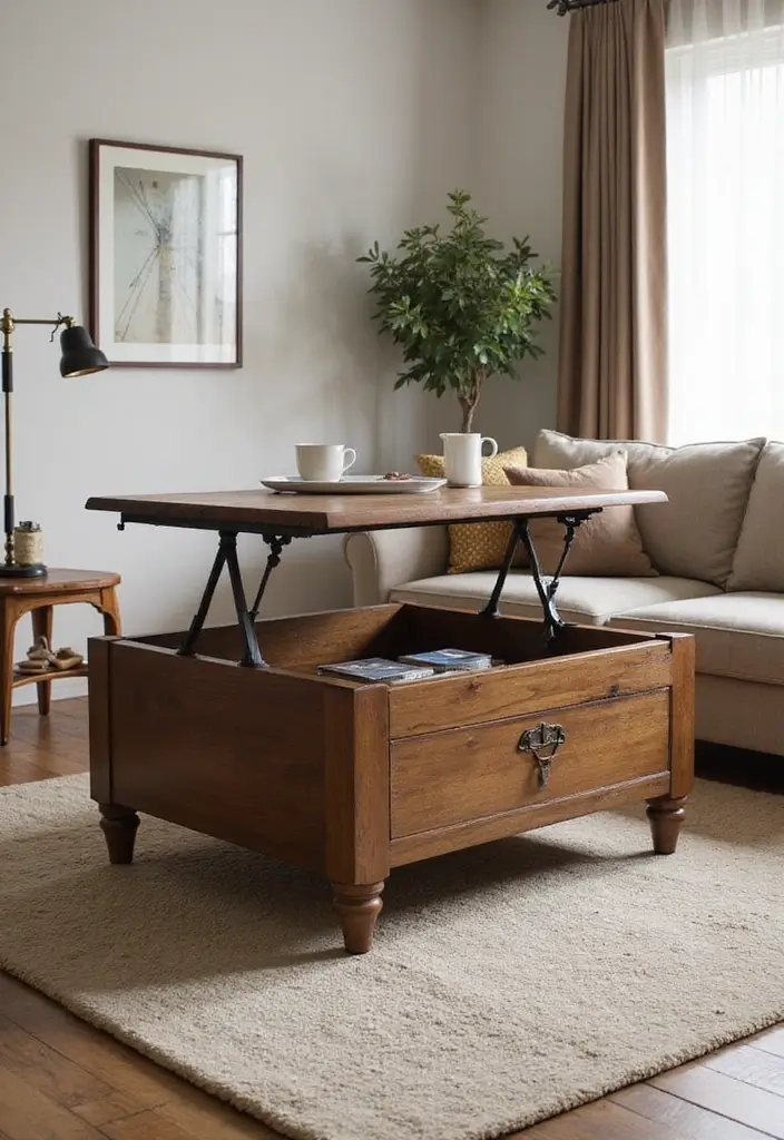 28 Small Living Room Storage Ideas That Keep Things Organized - 12. Use Hidden Storage in Furniture