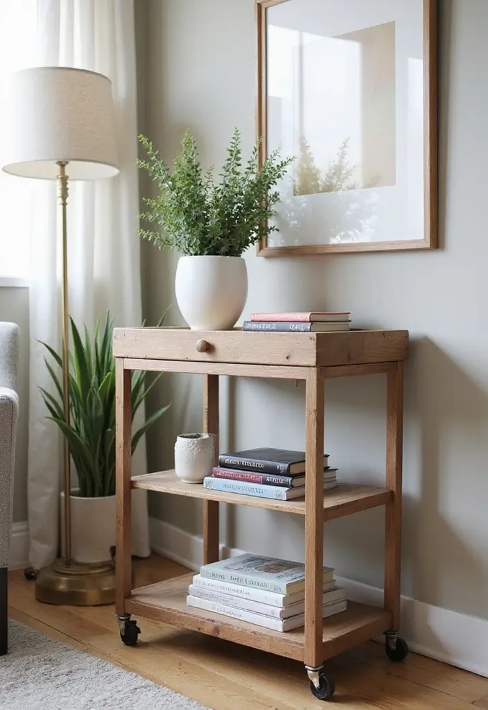 28 Small Living Room Storage Ideas That Keep Things Organized - 16. Use Portable Storage Solutions