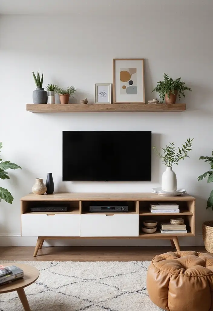 28 Small Living Room Storage Ideas That Keep Things Organized - 21. Space-Saving Media Console