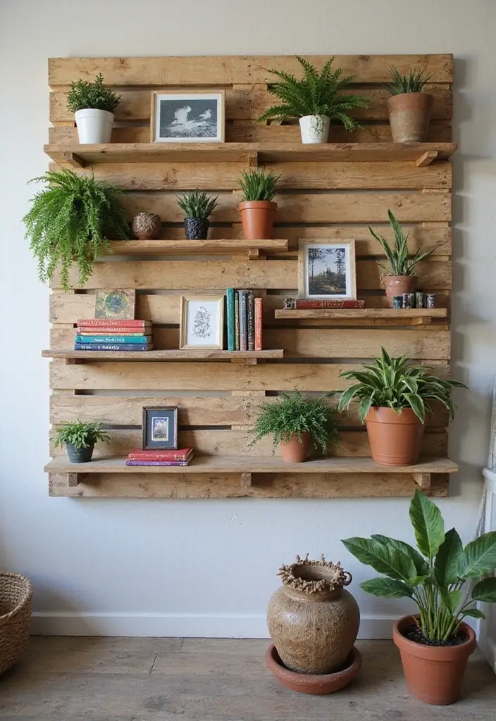 28 Small Living Room Storage Ideas That Keep Things Organized - 24. DIY Pallet Shelves