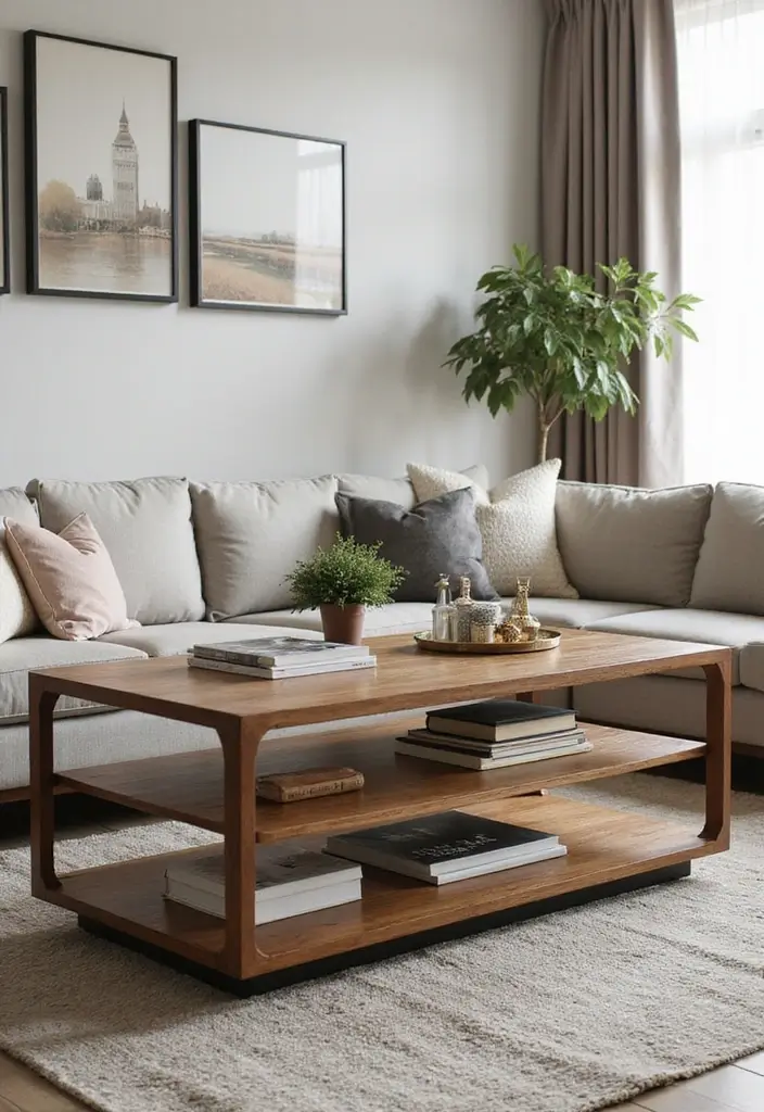 28 Small Living Room Storage Ideas That Keep Things Organized - 4. Multi-Functional Coffee Table
