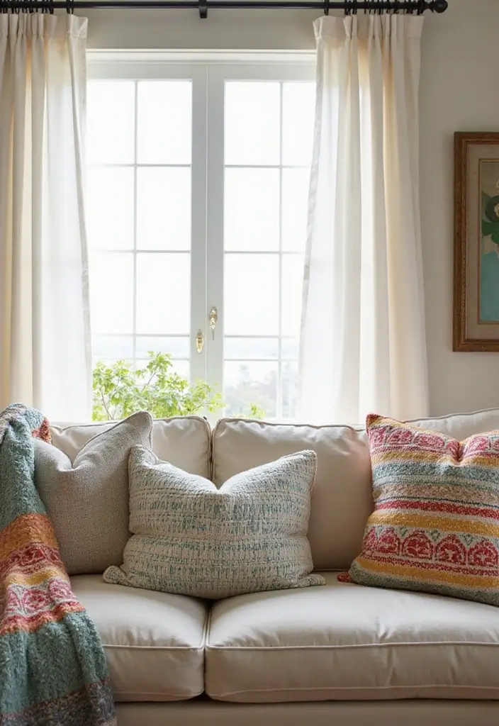 28 Toca Boca House Ideas Coastal Villa Living Room That Feel Sunny and Fun - 9. Beachy Textiles