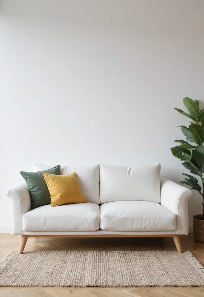 28 White Sofas Living Room Ideas That Feel Modern and Airy - 17. Floating Furniture Arrangement