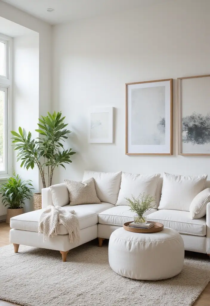 28 White Sofas Living Room Ideas That Feel Modern and Airy - 19. Smart Storage Solutions