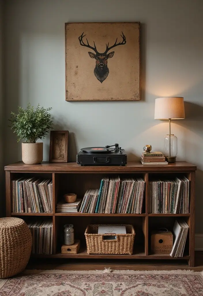 28 Y2K Living Room Ideas That Feel Retro and Fun - 11. Retro Record Players