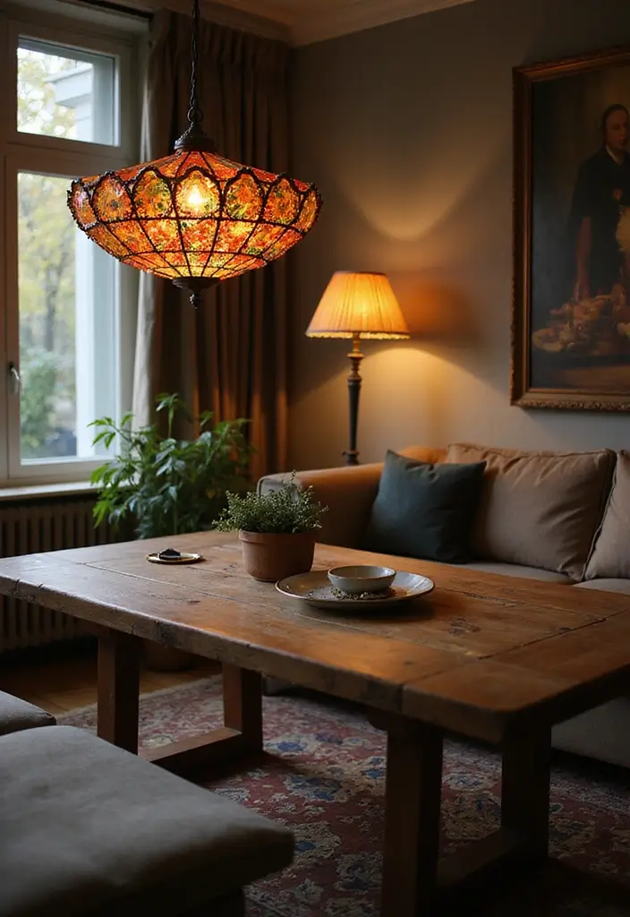 28 Y2K Living Room Ideas That Feel Retro and Fun - 12. Vintage Lighting Fixtures