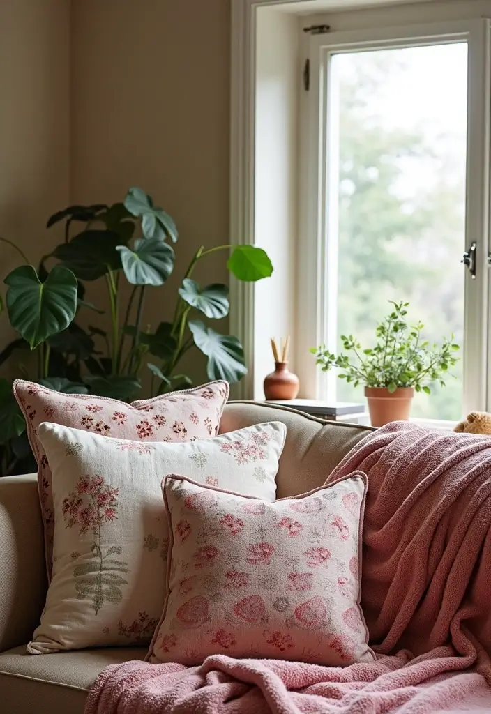 28 Y2K Living Room Ideas That Feel Retro and Fun - 17. Playful Textiles