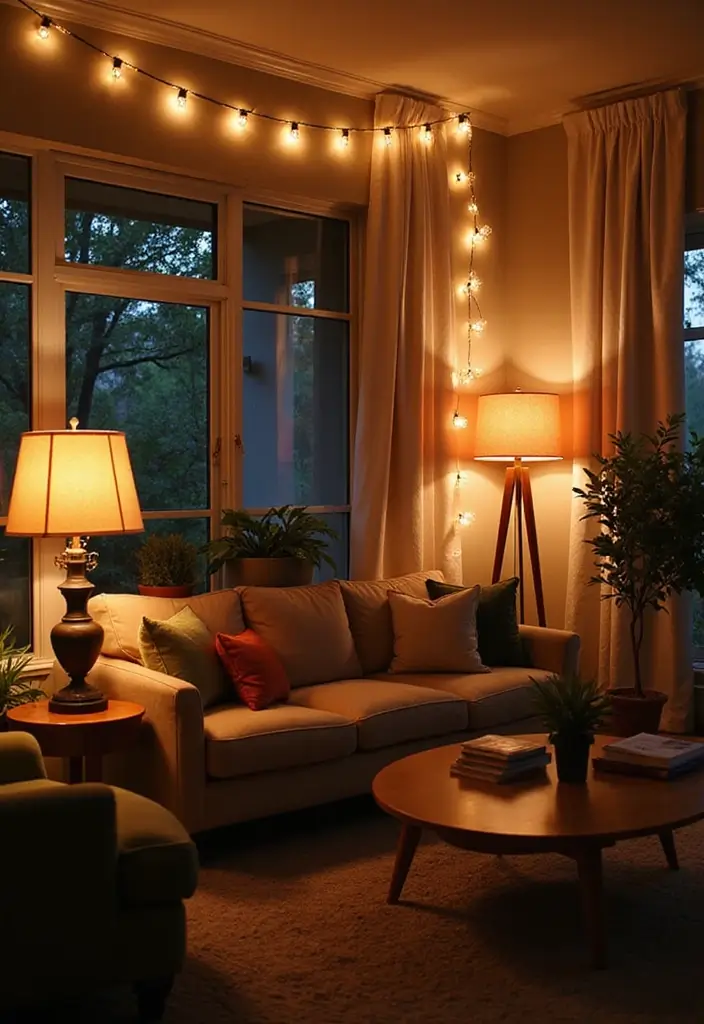 28 Y2K Living Room Ideas That Feel Retro and Fun - 22. Layered Lighting