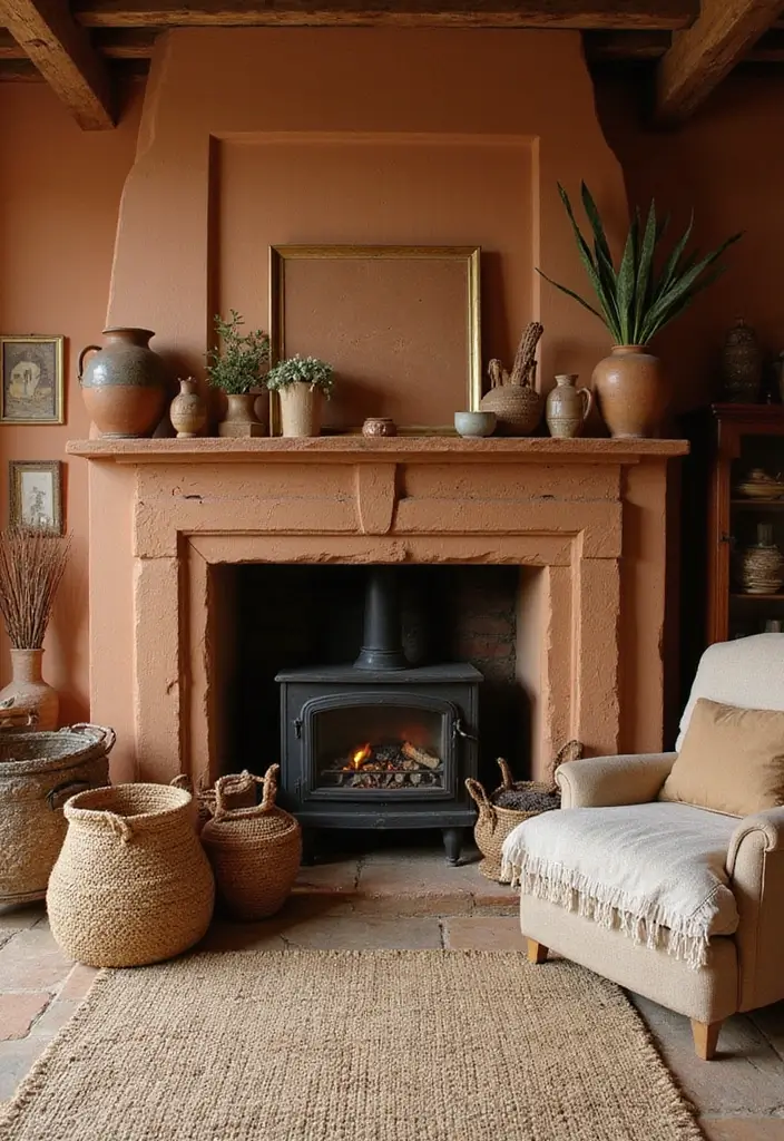 29 Brown Fireplace Living Room Ideas That Add Warmth and Character - 11. Artisan Details