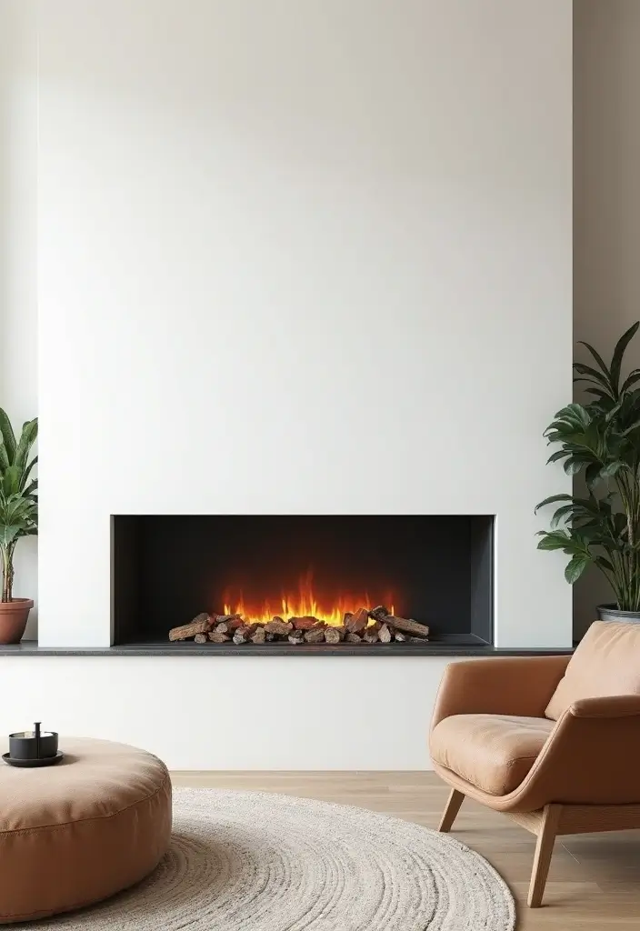 29 Brown Fireplace Living Room Ideas That Add Warmth and Character - 2. Modern Minimalism