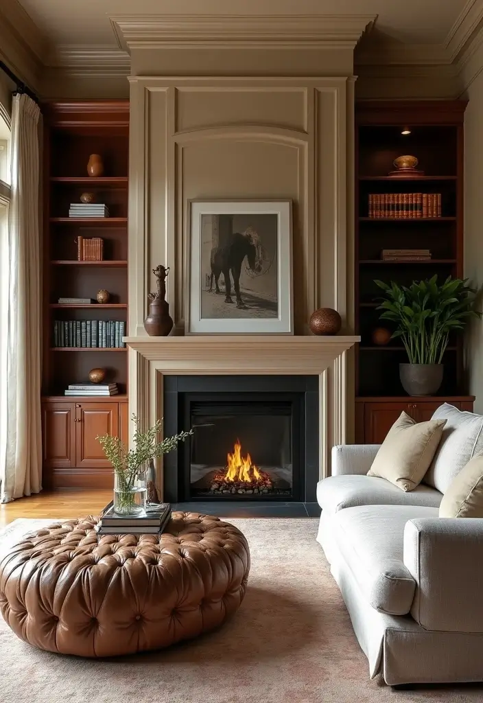 29 Brown Fireplace Living Room Ideas That Add Warmth and Character - 21. Architectural Features
