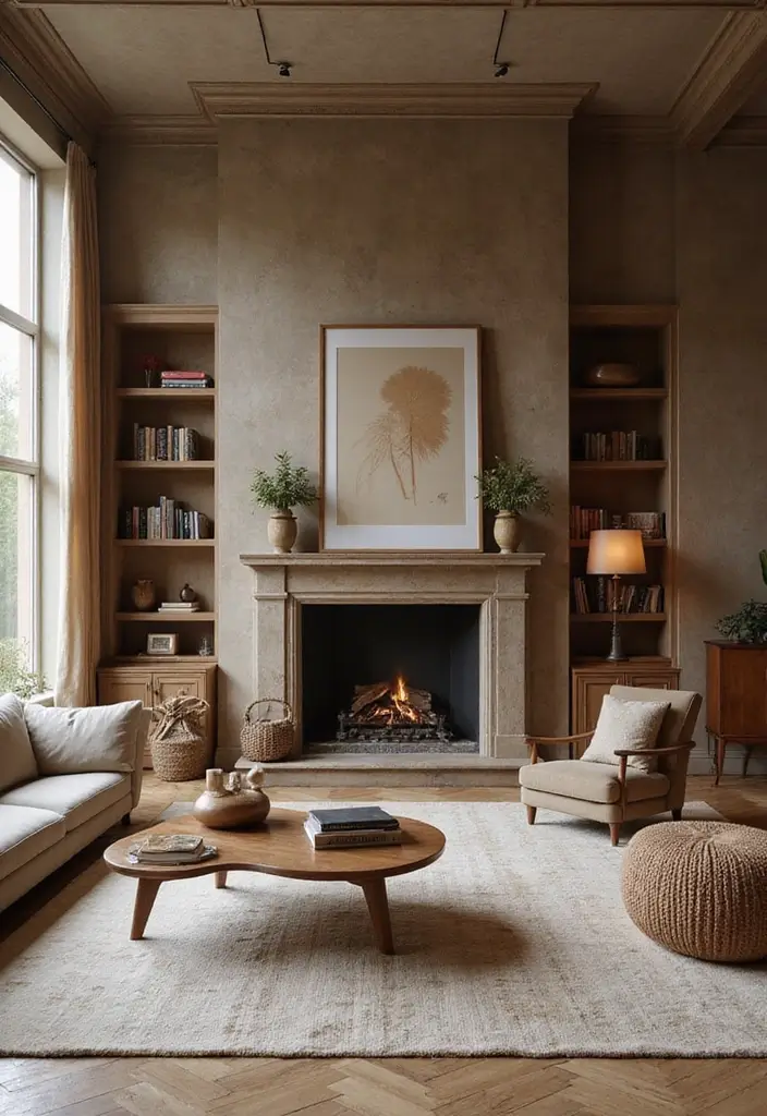 29 Brown Fireplace Living Room Ideas That Add Warmth and Character - 25. Multi-Purpose Spaces