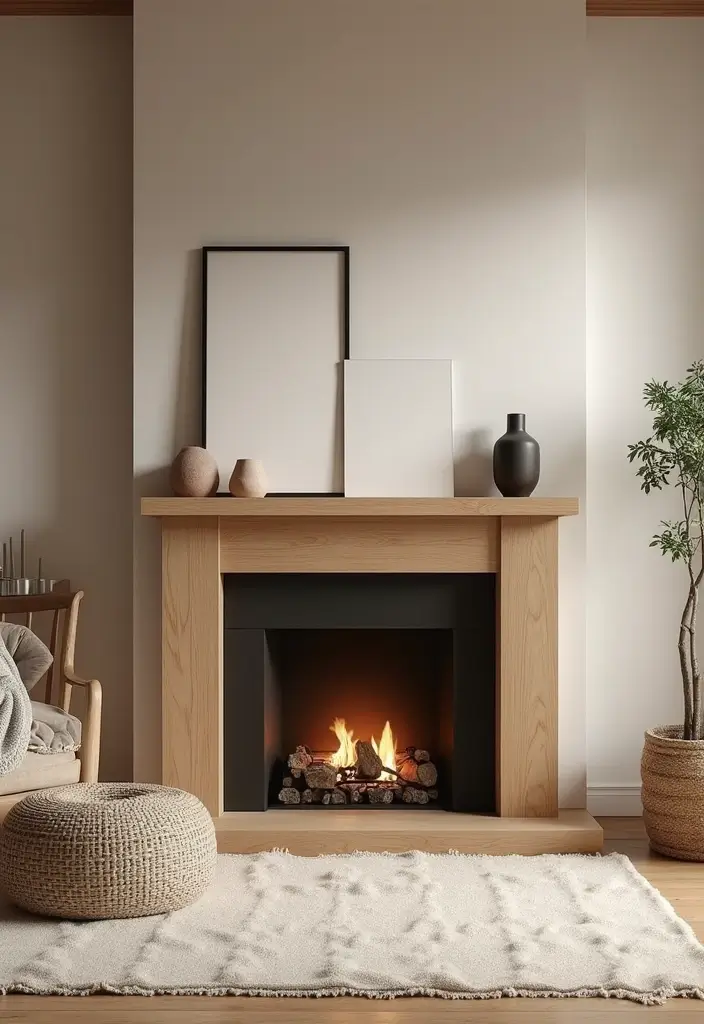 29 Brown Fireplace Living Room Ideas That Add Warmth and Character - 8. Scandinavian Warmth