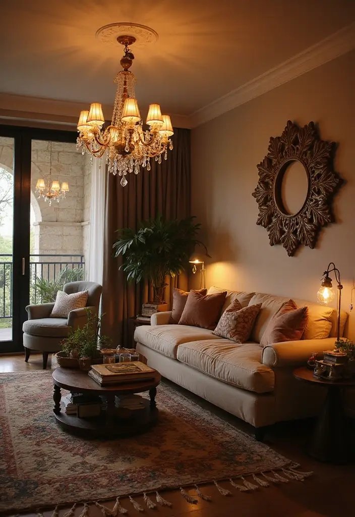 29 Couples Living Room Ideas That Feel Romantic and Stylish - 12. Customized Lighting Fixtures