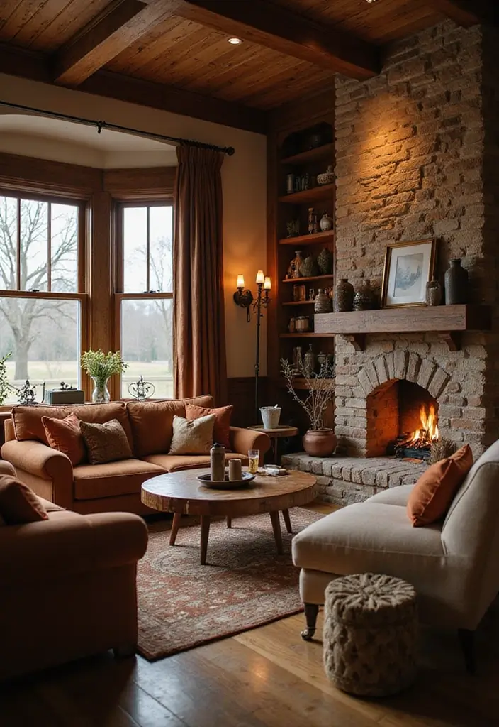 29 Couples Living Room Ideas That Feel Romantic and Stylish - 13. Cozy Fireplace Nooks