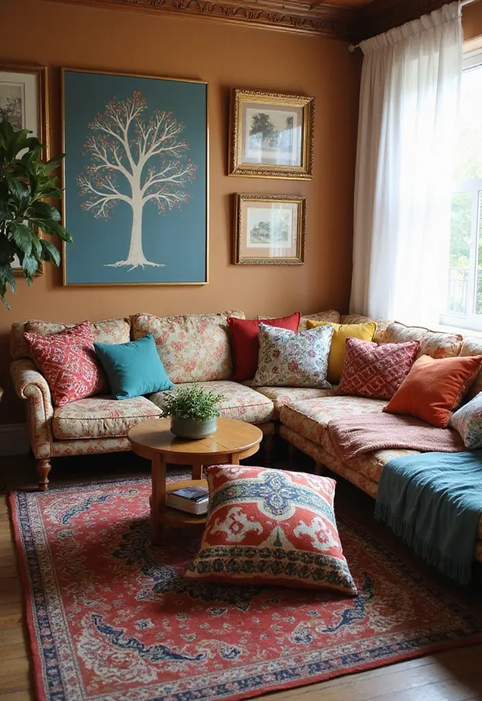 29 Couples Living Room Ideas That Feel Romantic and Stylish - 16. Artistic Pillows