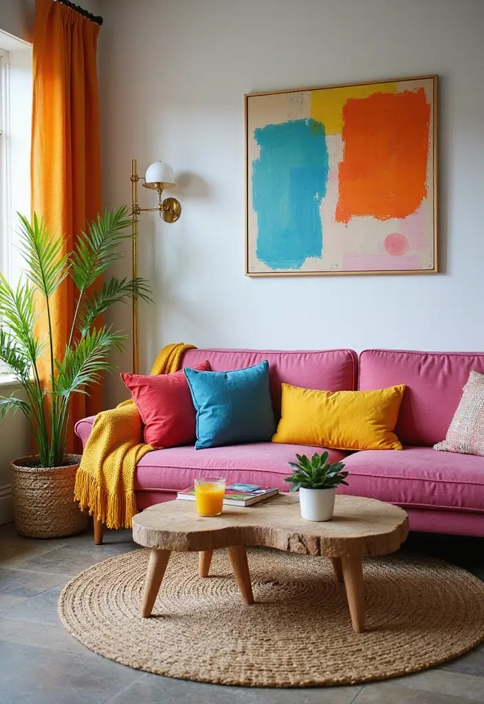 29 Couples Living Room Ideas That Feel Romantic and Stylish - 24. Colorful Accents