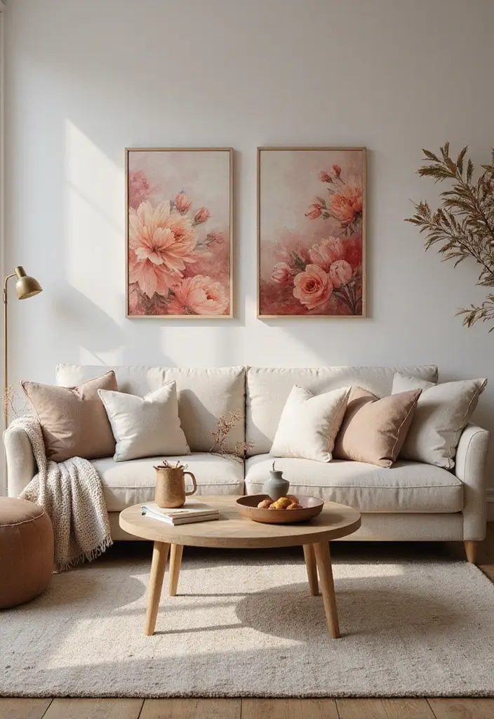 29 Couples Living Room Ideas That Feel Romantic and Stylish - 7. Romantic Artwork