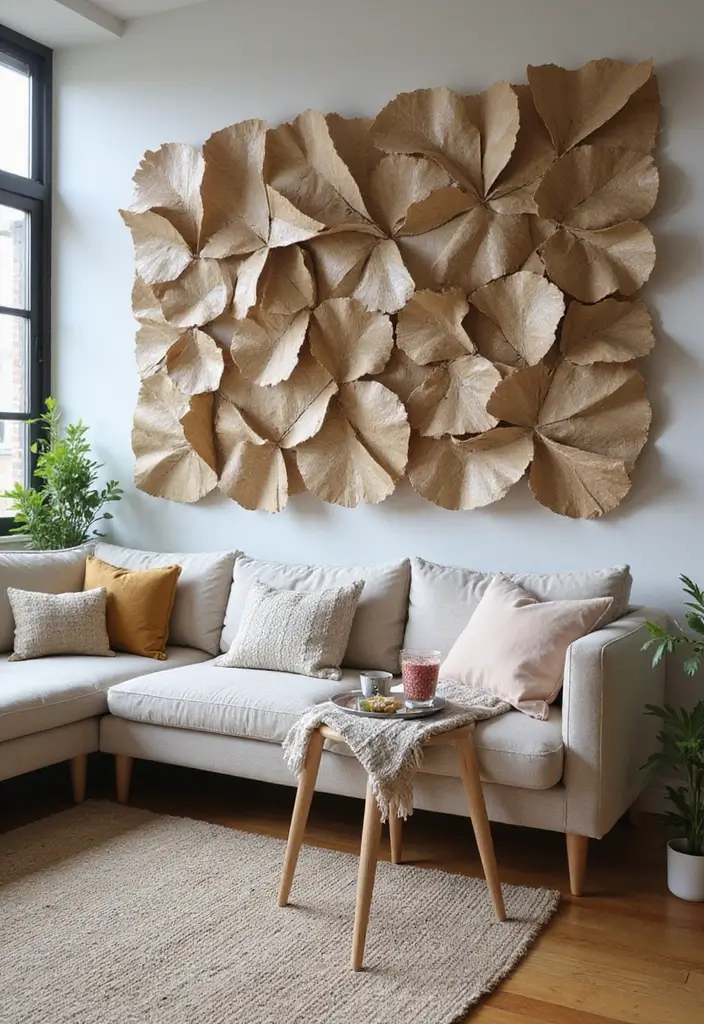 29 Decorate Living Room Wall Ideas That Transform the Space - 21. Recyclable Wall Decor