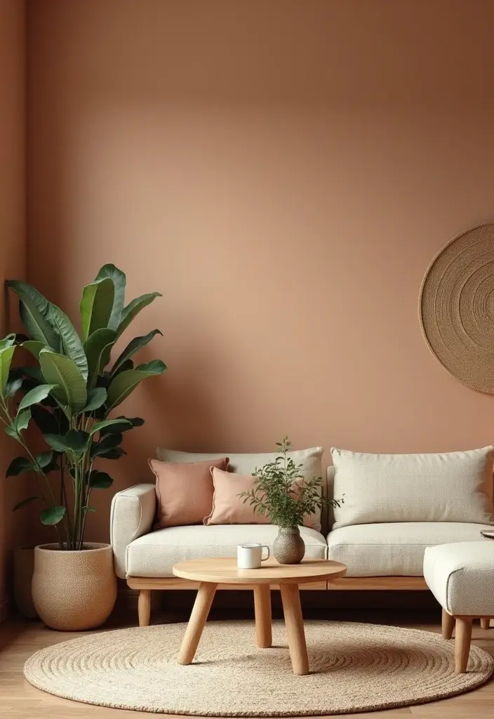 29 Decorate Living Room Wall Ideas That Transform the Space - 9. Earthy Tone Color Wash