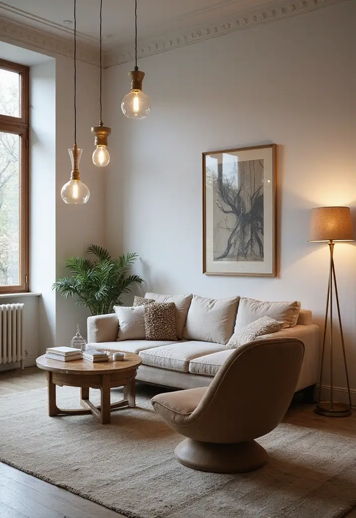 29 Living Room Bright Ideas That Feel Airy and Refreshing - 21. Choose Stylish Yet Functional Lighting Fixtures