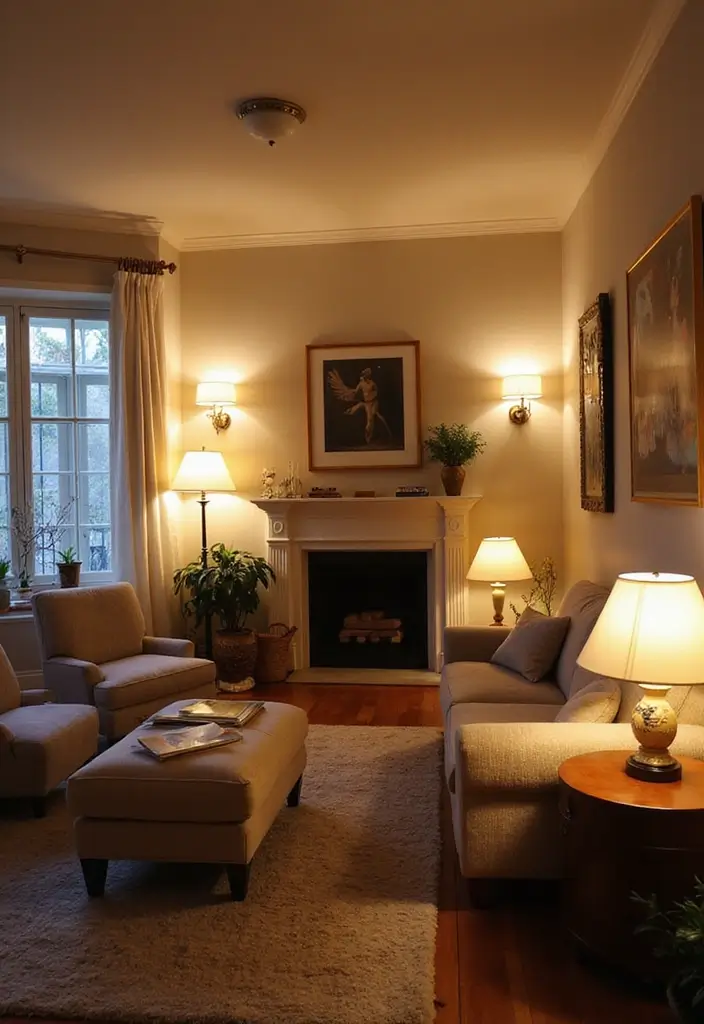 29 Living Room Bright Ideas That Feel Airy and Refreshing - 25. Layer Your Lighting