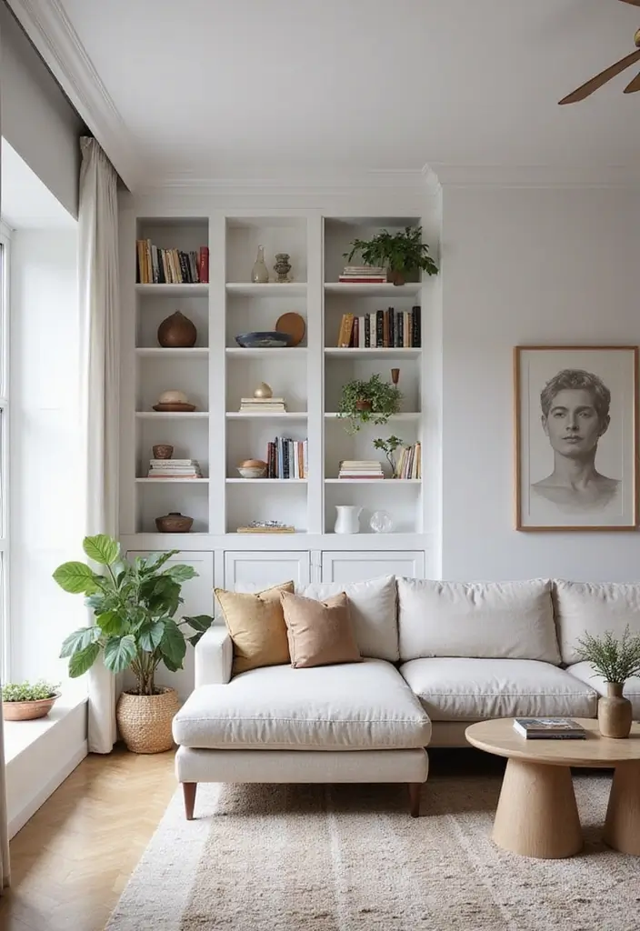 29 Living Room Bright Ideas That Feel Airy and Refreshing - 5. Opt for Open Shelving