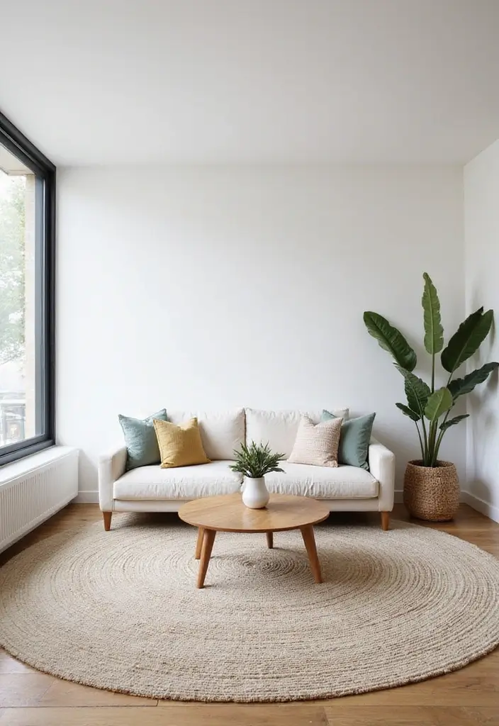 29 Living Room Bright Ideas That Feel Airy and Refreshing - 8. Choose a Statement Rug