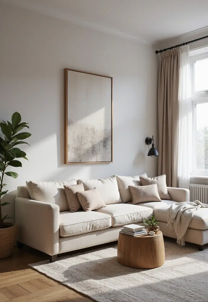 29 Living Room Open Concept Ideas That Feel Connected and Modern - 10. Neutral Tones with a Twist