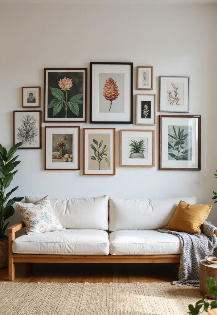 29 Living Room Open Concept Ideas That Feel Connected and Modern - 15. Artful Wall Displays