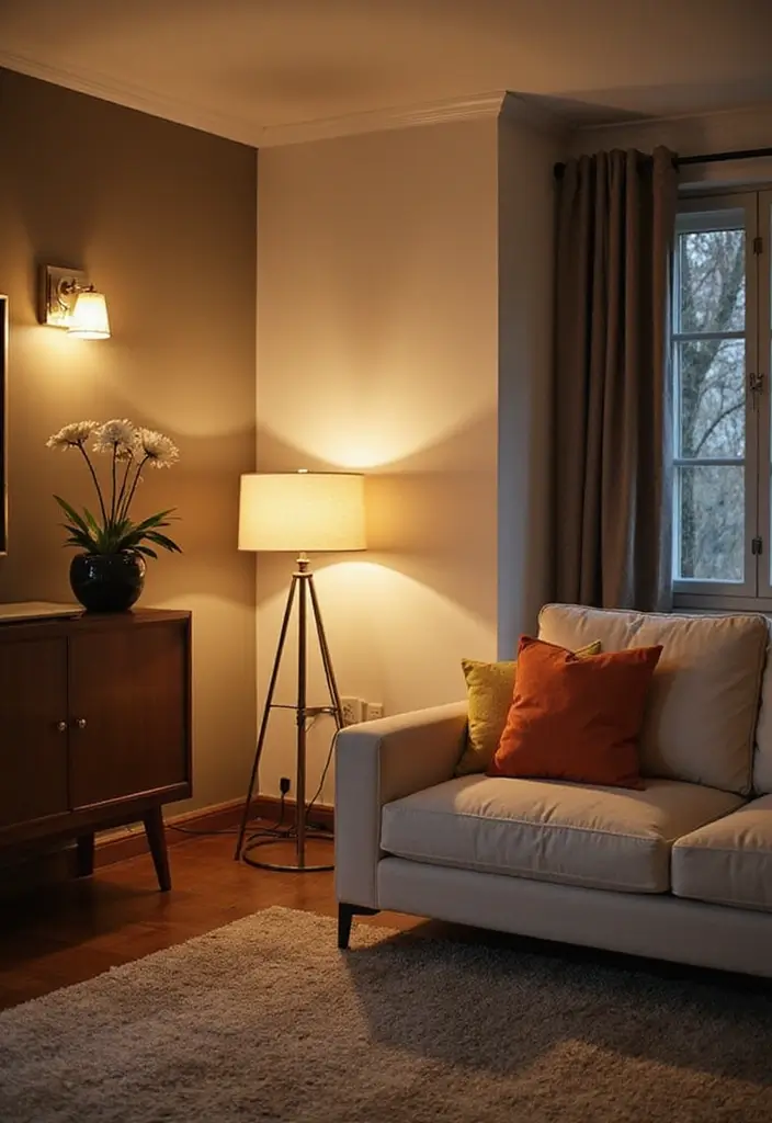 29 Living Room Open Concept Ideas That Feel Connected and Modern - 20. Layered Lighting Options